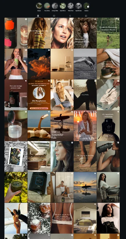 Recorte editorial do Instagram WelleCo, referência de linguagem